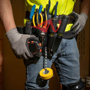 Nouveau stock Sac à outils d'électricien en cuir de qualité industrielle Finition robuste avec compartiments spacieux - Product Image 3