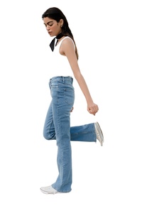 Jean slim taille haute en denim pour femme, coupe décontractée, épais et respirant, nouvelle collection hiver. - Product Image 3