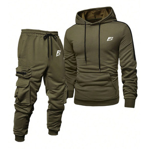 Conjunto de Sudadera con Capucha Personalizada para Hombre, Sudadera con Capucha y Pantalones Jogger Cargo al por Mayor, Proveedor de Ropa Urbana de Marca Privada ODM B2B - Product Image 1