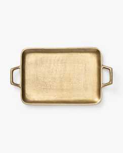 Bandeja Decorativa Rectangular de Aluminio Martillado Dorado, Diseño Art Deco Hecho a Mano, Personalizable, Artesanía Metálica, Decoración Personalizada - Product Image 1