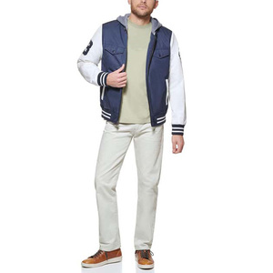 Conception de logo personnalisé OEM Vêtements pour hommes à manches longues Vestes High Street Style décontracté Polyester Collège Baseball Veste pour les hommes - Product Image 2