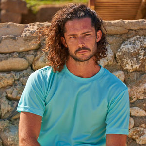 Ultifresh Unisex Woven Polyester Short Sleeve Crew Neck <b>T</b>-<b>Shirt</b> Solid Casual Soft Breathable Eco-Friendly Embroidered Silk - Product Image 2