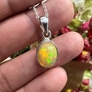 Joyería de piedras preciosas de ópalo para mujer, joyería colgante de estilo bohemio de Plata de Ley 925, colgante hecho a mano de tendencia, Regalo para mamá - Product Image 3