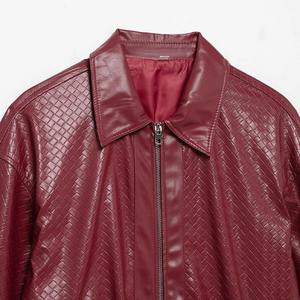 Veste en cuir à manches longues avec col style moto Manteau en cuir pour femmes Automne Nouvelle fermeture éclair Décoration pour femmes Imitation - Product Image 5