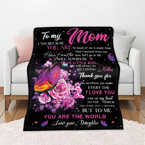 Love Message Print Flannel <b>Throw</b> <b>Blanket</b> Soft Fleece Sofa <b>Couch</b> <b>Blanket</b> Wholesale - Product Image 4