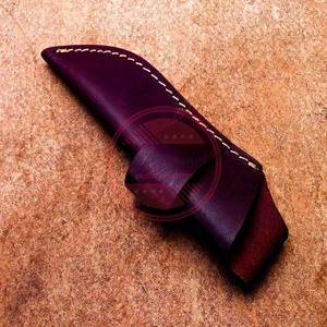 Funda de cuero hecha a mano para Cuchillo de hoja fija funda de cuchillo con logotipo personalizado - Product Image 2