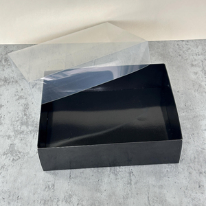 Scatola Personalizzata per Alimenti con Coperchio Trasparente, 5 Pezzi 25x20x7cm, Nera o Bianca, <span class=keywords><strong>Perfetta</strong></span> per Biscotti e Cioccolatini - Product Image 4