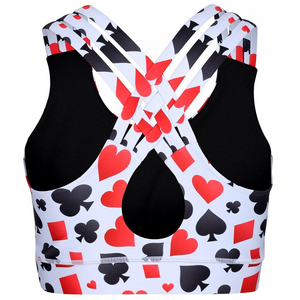Women's Custom Sublimated <b>Racerback</b> Sports <b>Bra</b> Polyester Spandex Sweat-Wicking Training Yoga Fitness Activewear OEM - Product Image 4