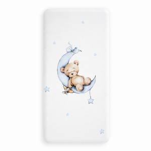 2 piezas. Juego de Sábanas para Bebé con Funda de Edredón Extraíble Mod. OSO LUNA-ESTRELLAS-BLUE Técnicas de Tejido y Patrón de Personajes - Product Image 1