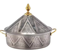 EXOTIC INDIAN ART EIA-CS02 Chauffe-plat de luxe pliable moderne en acier inoxydable fait main avec support en bois pour la conservation de la fraîcheur