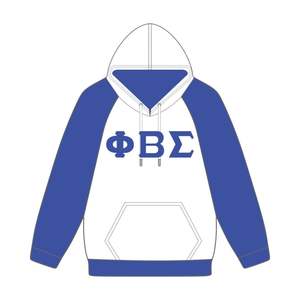 Phi Beta Sigma blanc corps bleu manches raglan pull à capuche grec fraternité vêtements personnalisé Divine Nine HBCU vie vêtements - Product Image 2