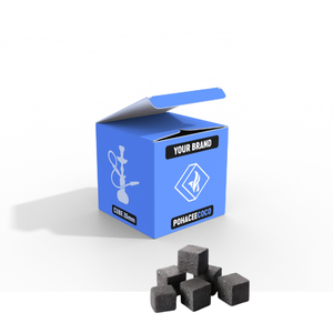 Venta al por mayor OEM Premium Hookah Shisha Carbón Hecho 100% Briquetas de carbón de cáscara de coco natural Forma de cubo Etiqueta privada - Product Image 1