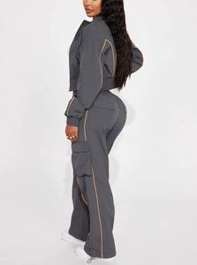 Chándales de Terciopelo al por Mayor, Tela Premium de Invierno, Felpa Lavada al Ácido, Rodilleras Sólidas, Logotipo Personalizado, Chándal Informal Grueso para Mujer - Product Image 4