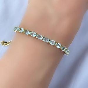 สร้อยข้อมือเงินสเตอร์ลิง925สไตล์ Boho ประดับพลอยบุษราคัมทำด้วยมือชุบทองของขวัญสำหรับผู้หญิง - Product Image 5