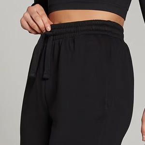 Logo personnalisé noir femmes confort léger jambe droite Joggers éponge polaire doux au toucher femmes pantalons de survêtement femmes pantalons et pantalons - Product Image 3