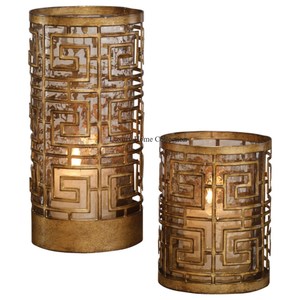 Gold Color Shiny Plated Metal Tabletop <b>Candle</b> Wax and Stick Holder Admirable Look Handmade Iron Material <b>Set</b> of 2 Holder - Product Image 1