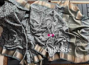 Tusser Soft Silk Sarees All Over Patola Impresión digital con borde Zari para fiestas de invierno - Product Image 2