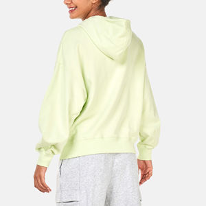 Confortable 100% coton sweats à capuche pour femmes 450GSM personnalisé imprimé avant Logo hiver surdimensionné goutte épaule sweat à capuche - Product Image 2