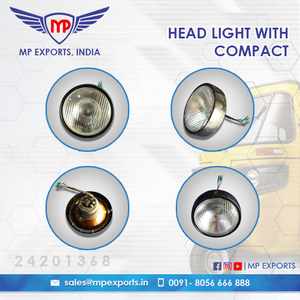 Repuestos fabricados en la India para Bajaj RE Tres ruedas Tuk Head light con lámpara disponible para la venta a bajo precio - Product Image 3