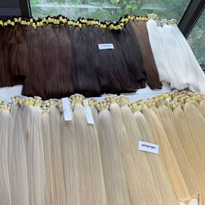 Extensiones de cabello humano crudo vietnamita a granel Fabricación de fábrica Cool Blonde Warm Blonde Color negro - Product Image 1