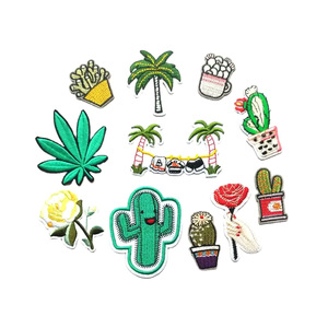 Premium Quality Free Sample Garment Plants Design Embroidered Patches Wholesale Personalized <b>Iron</b> <b>on</b> Patches for Clothes - Product Image 1