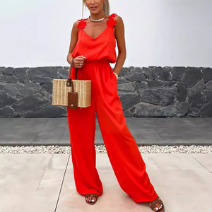 2025 body Pocket senza maniche primavera/estate europeo e americano, tuta Casual da <span class=keywords><strong>donna</strong></span> ampia - Product Image 2