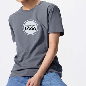 T-shirts en coton surdimensionnés pour hommes, col rond, coupe décontractée, pour la gym et l'entraînement, en coton épais - Product Image 1