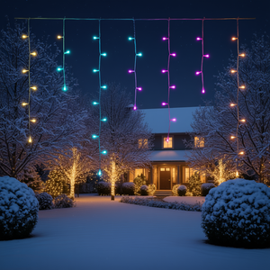 Rideau lumineux de Noël blanc LED RGB 125 lumières SMART IP44 72855 4+4m 30 jeux de lumières de Noël par lot - Product Image 3