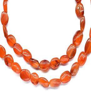 Perles artisanales en agate de cornaline naturelle véritable, lisses, orange, petites pépites, forme irrégulière, Coszcatl Exports Third - Product Image 4