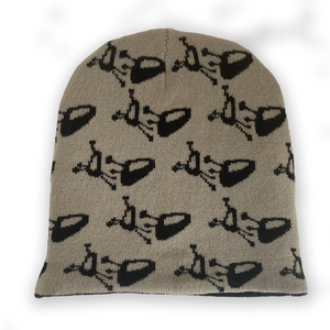 หมวกบีนนี่แบบกลับด้านได้สำหรับทุกเพศผ้าโพลีเอสเตอร์/ ผ้าฝ้ายถักแจ็คการ์ดสำหรับฤดูหนาวปักโลโก้ได้ตามต้องการ3D - Product Image 4