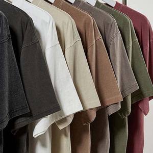 2025 Vintage Hip Hop Streetwear T-Shirt pour hommes personnalisé lavage à l'acide lourd surdimensionné taille régulière - Product Image 4