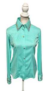 Chemise équestre élégante en verre 100%, confortable et extensible, taffetas, spandex durable, conception de spectacle occidental pour cheval - Product Image 3