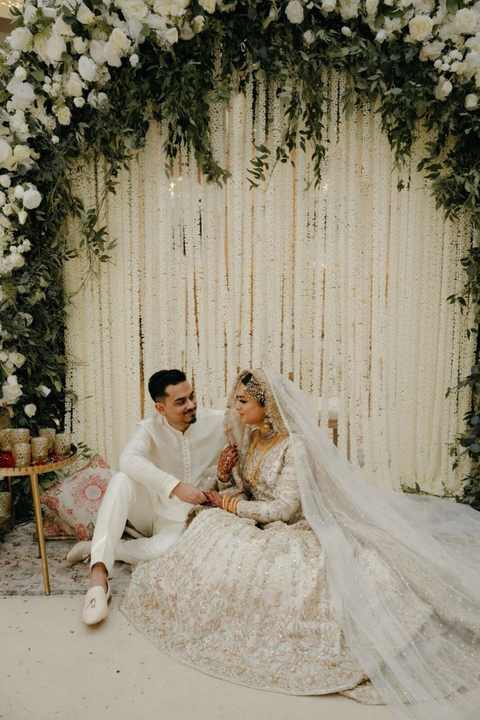 Artificial Jasmine Backdrop Curtain for South Indian Weddings & Eids Islamic Nikah Pardah Partition for Bride & Groom Decor