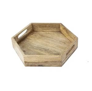 Bandeja de madera Accesorios de cocina con asa y forma hexagonal Servicio de alimentos disponible a un precio asequible - Product Image 6