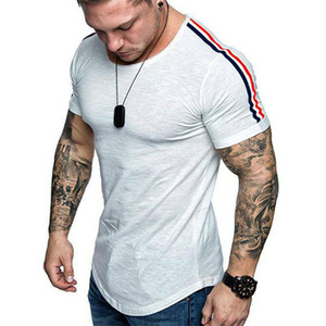 Camiseta con estampado completo de ringer, Camiseta con cuello redondo, camisetas informales de verano impresas de alta calidad hechas a medida, camisetas de algodón para hombres OEM - Product Image 5