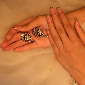 Collier de temple Majestic Ram Parivar Nakshi en argent 925 avec saphirs Polki et perles, collier de mariée sacré Gajaah - Product Image 2