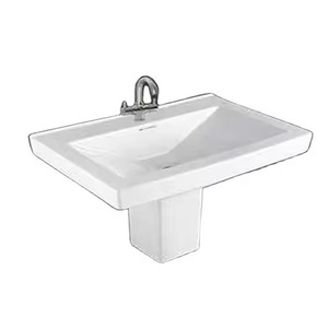 Vistaar Capri Medio Pedestal Lavabo de cerámica Lavabo Fregadero Soporte Azul Blanco Hotel Baño India Diseño de exportación - Product Image 1