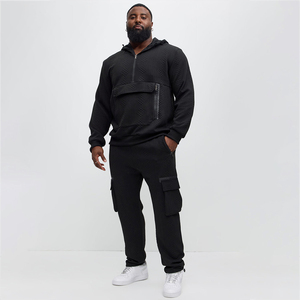 Sudadera con capucha informal de otoño con estilo para hombre de marca de moda, abrigo superior de algodón puro de manga larga con diseño de dos piezas, Sudadera con capucha de media cremallera - Product Image 1