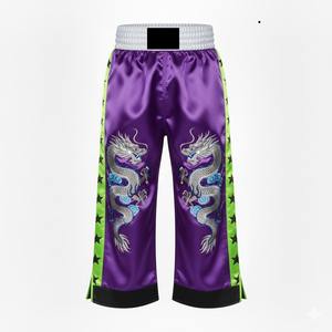 2026 Custom Logo Front Satin Made Kick Boxing Pant Durable Stretch Breathable Quick Dry Sportswear OEM Manufacturer Wholesale - Product Image 1