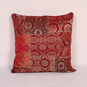 ปลอกหมอนอิงผ้าปะต่อสีแดงเข้มปลอกหมอนหรูหราและปลอกหมอนอิง - Product Image 3