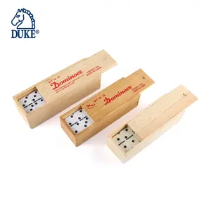 Double 6 Dominoes Set - 28 Ivory Domino Tiles with Spinner In Wooden Travel Box