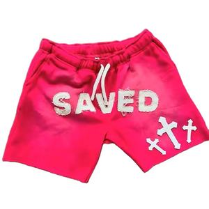 กางเกงขาสั้นออกกำลังกายผ้าเฟรนซ์เทอร์รี่สำหรับผู้ชายกางเกงขาสั้นสไตล์สตรีทแวร์แบบมีเชือกผูก - Product Image 1