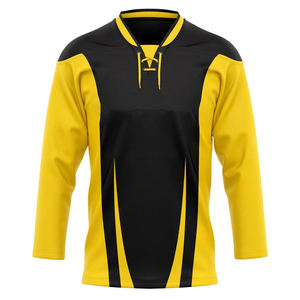 เสื้อฮ็อกกี้สนามแบบสั่งทำเสื้อเจอร์ซี่สีดำพิมพ์ลายด้วยตัวเลข - Product Image 4