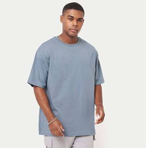 T-shirt à coupe boxy oversize tendance pour homme Épaule délavée lourde avec haut à col en O Style Streetwear - Product Image 2