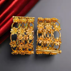 Hot Sell 2025 <b>Bangles</b> <b>Set</b> with 22K <b>Gold</b> Plated Modern Style <b>Bangles</b> <b>Set</b> for Women Wear Jewelry by Exporters - Product Image 1