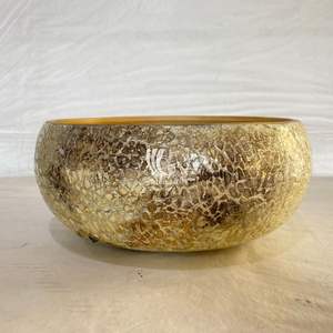 Bol en laque fait main noir et blanc avec mosaïque en nacre, bol décoratif en incrustation de coquillages en gros du Vietnam - Product Image 1