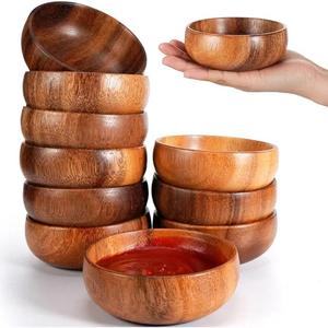 Rustic Wooden Bowl Handmade <b>Decorative</b> Wooden Bowl For Salad Fruit Serving Kitchen Dining Vintage Style Home <b>Table</b> <b>Accessories</b> - Product Image 1
