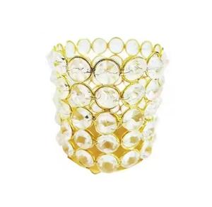 เชิงเทียนโลหะสีทองและคริสตัลสำหรับตกแต่งบ้านให้แสงสว่าง - Product Image 5