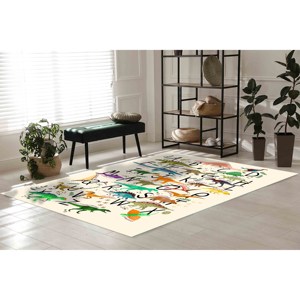 Dinosaur <b>Alphabet</b> Rug: 3D <b>Printed</b> Kids Nursery Decor,With Pile Soft Rug - Product Image 4