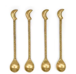 Ensemble de couverts pour hôtel Ensemble de cuillères à café en or coulé Ustensiles de restaurant Couverts de mariage - Product Image 3